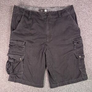 OP Ocean Pacific Cargo Shorts Mens 36 Black Grunge Surfer Skater Y2K Fit38x11.5